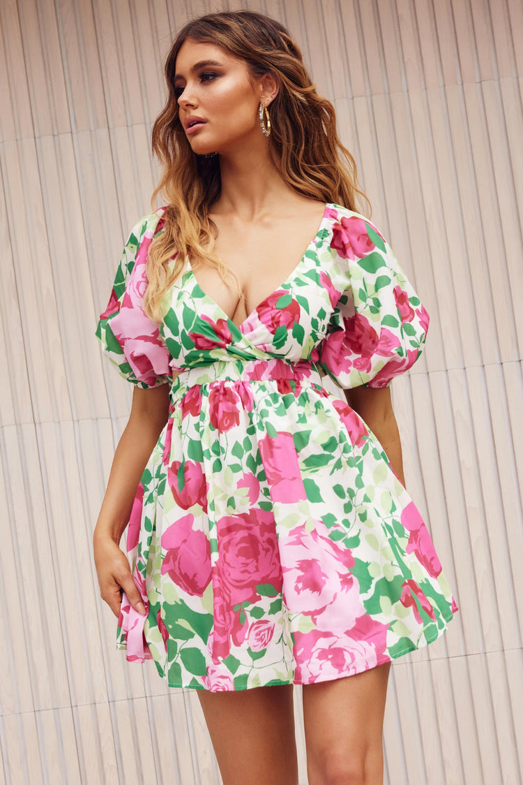 Secret Garden Mini Dress - White | Sage and Paige AUS.