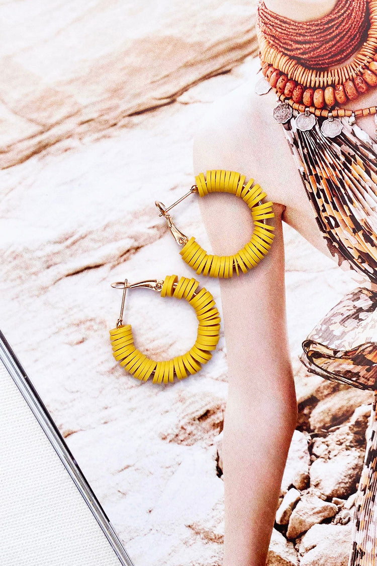 Audrey Hoop Earrings - Mustard | Sage and Paige AUS.