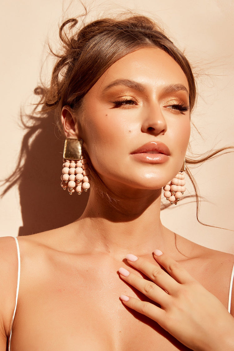 Layla Nude Earrings - Pink | Sage and Paige AUS.