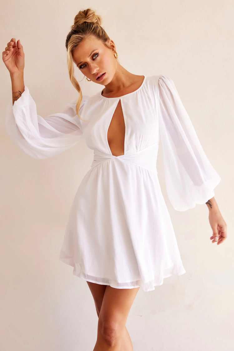 Tara Mini Dress - White | Sage and Paige AUS.