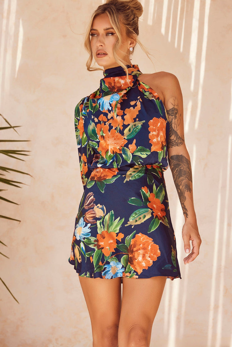 Dance Forever Mini Dress - Navy Multi | Sage and Paige AUS.