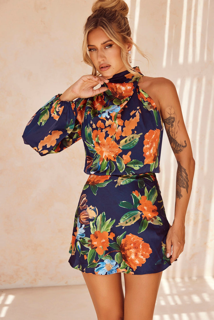 Dance Forever Mini Dress - Navy Multi | Sage and Paige AUS.