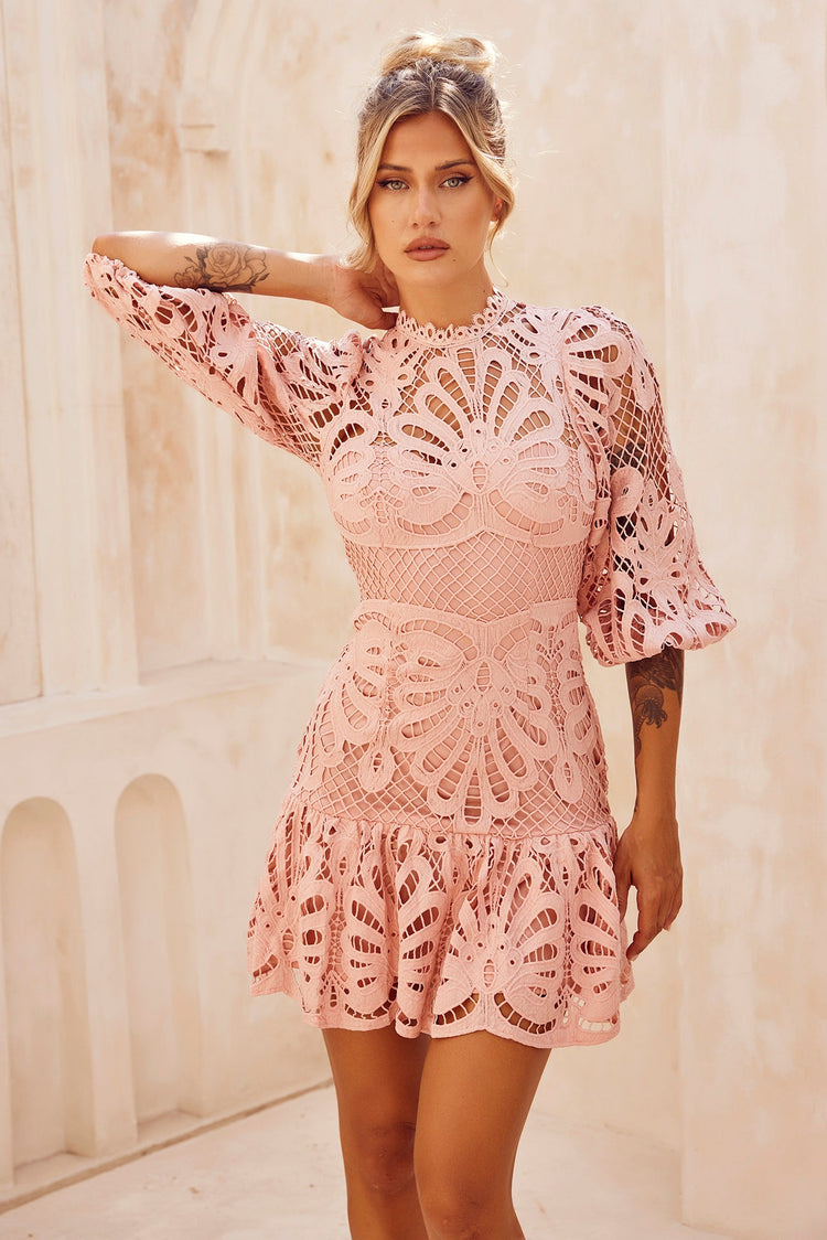 Soul Grace Mini Dress - Blush | Sage and Paige AUS.