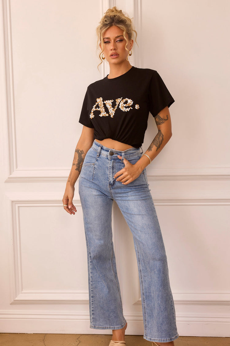 Classic Flare Jeans - Washed Blue | Sage and Paige AUS.