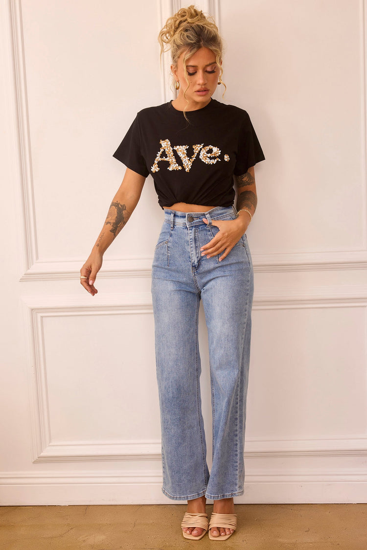 Classic Flare Jeans - Washed Blue | Sage and Paige AUS.