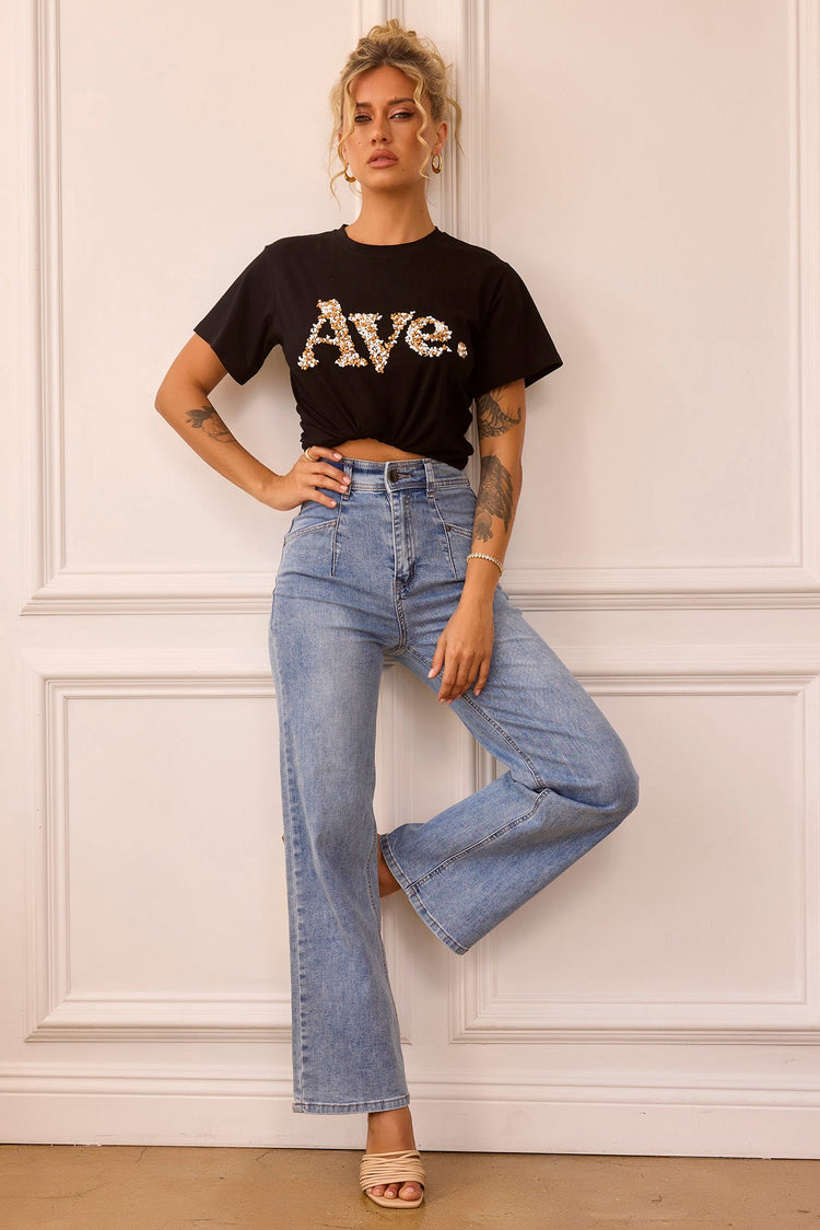 Classic Flare Jeans - Washed Blue | Sage and Paige AUS.
