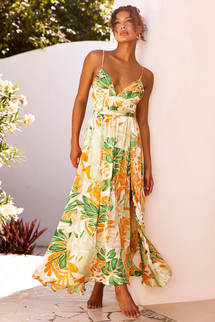 New Fantasy Maxi Dress - Green Multi | Sage and Paige AUS.