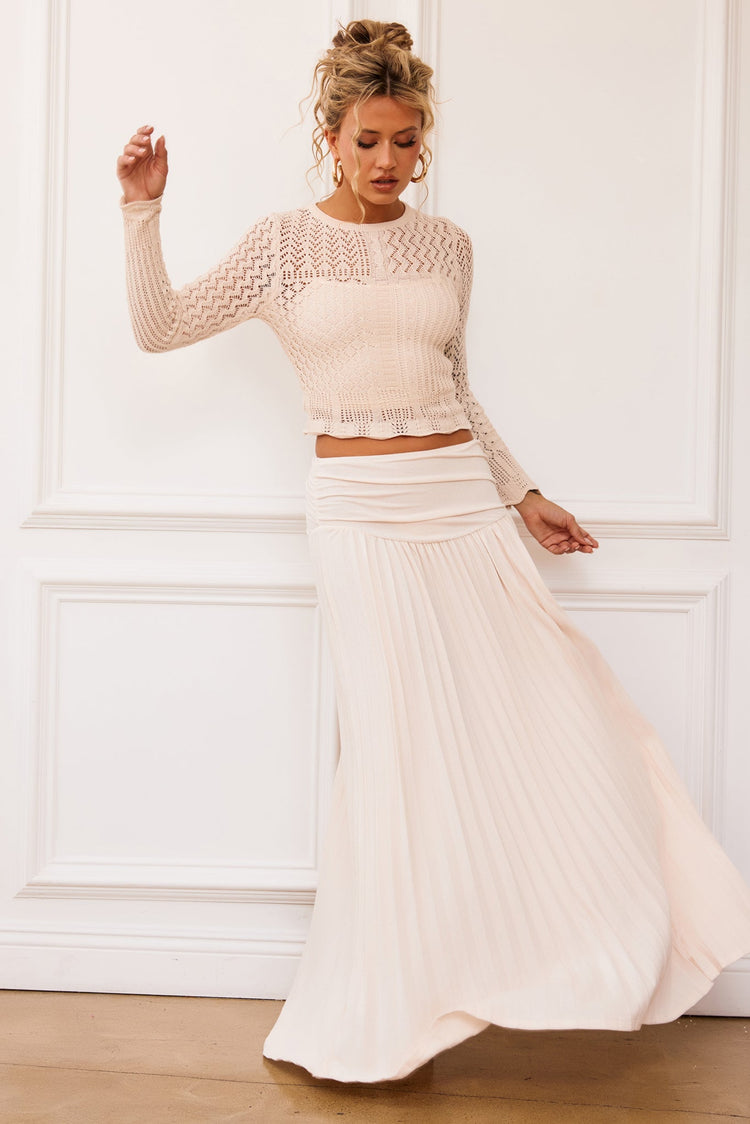 Rue Knit Maxi Skirt - Ivory | Sage and Paige AUS.