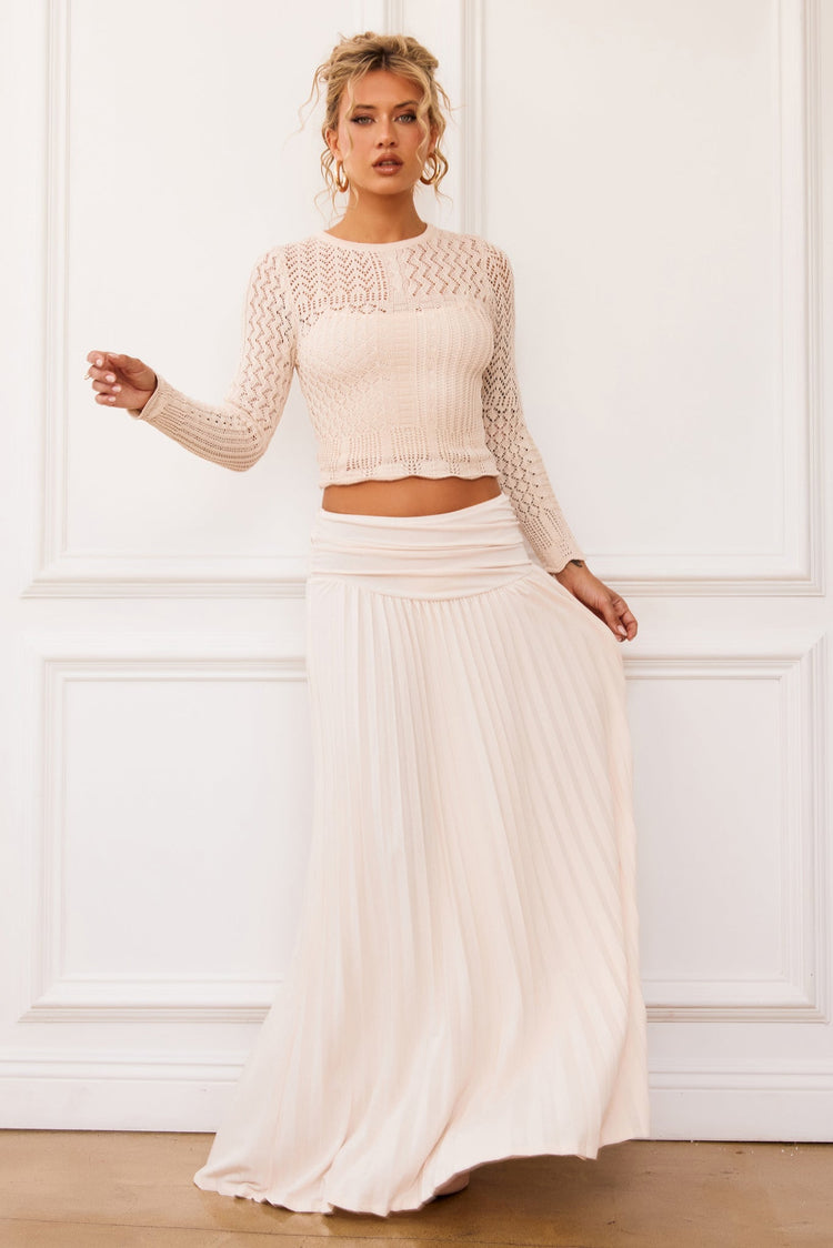 Rue Knit Maxi Skirt - Ivory | Sage and Paige AUS.