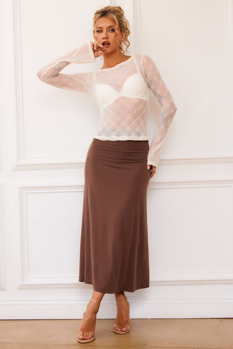 Front Runner Midi Skirt - Brown | Sage and Paige AUS.